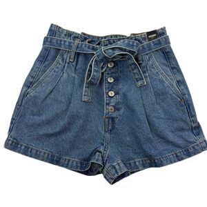 Abercrombie and Fitch A&F Women's‎ SIze 27 Natural Rise Pleated Denim Shorts NEW